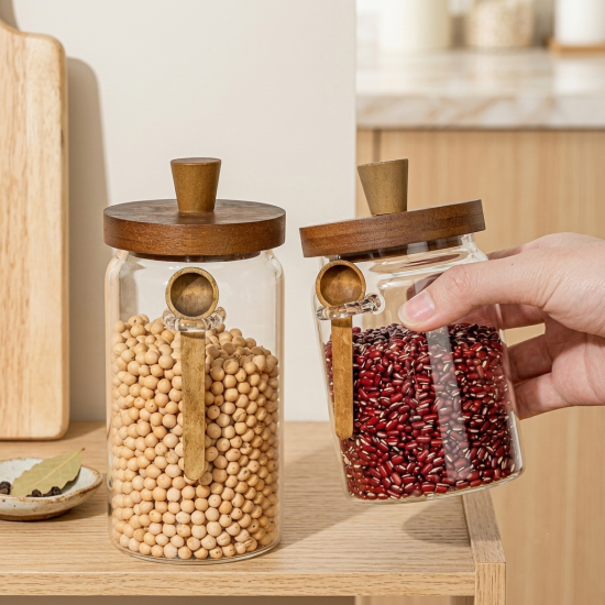 Glass Jar with Wooden Spoon 800 ml